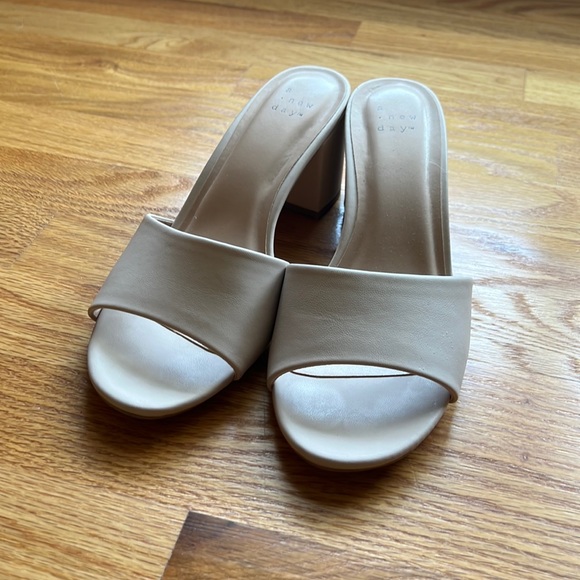 A New Day nude slip on heeled sandals - Picture 1 of 3
